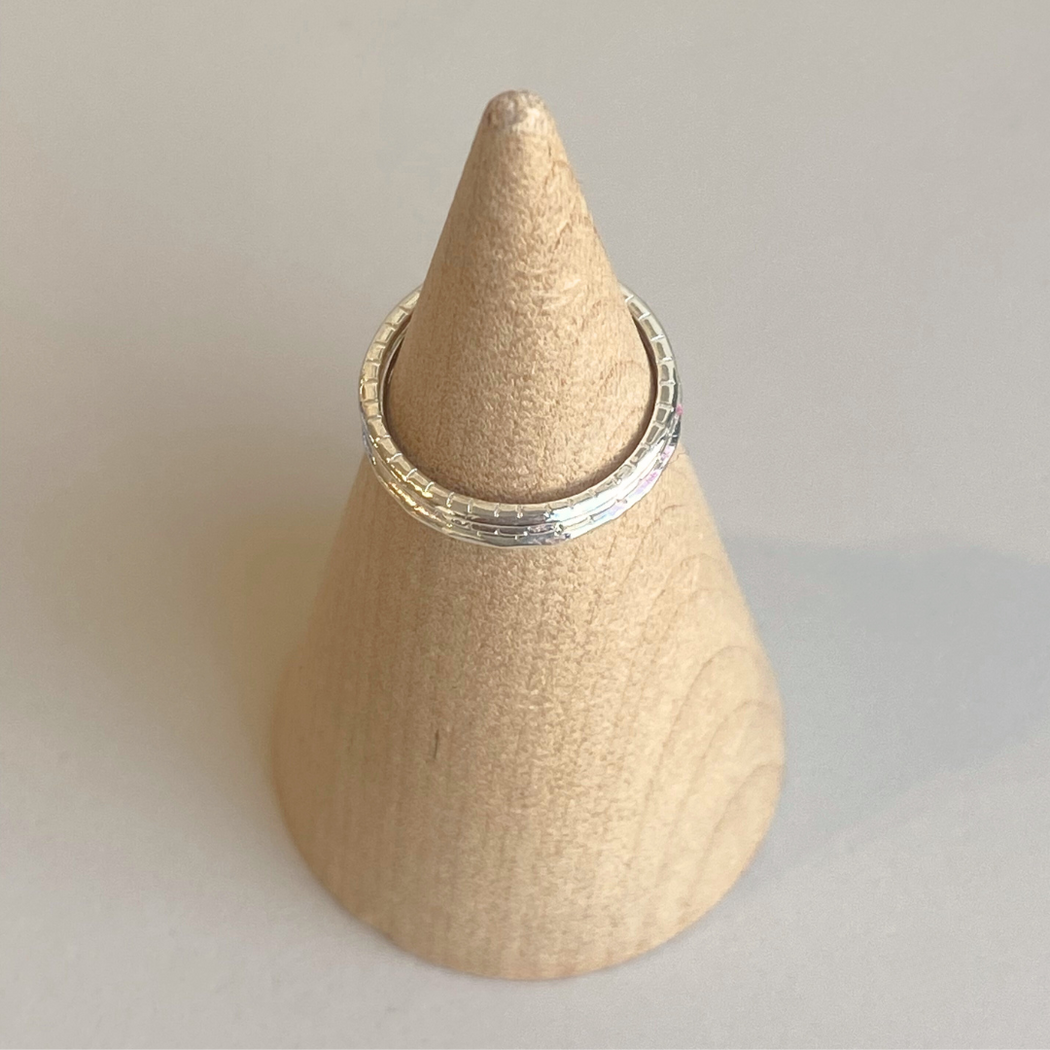 Sterling Silver 3 textured stacked rings 