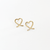 Crossed Heart Stud Earrings - 14K Gold - Camillette