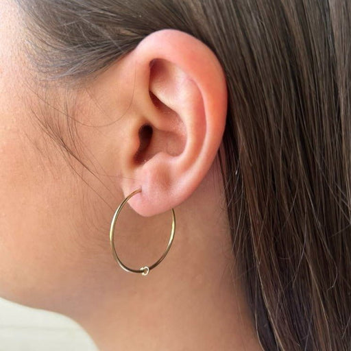 10k Yellow Gold Prélude Hoop Earrings - 24mm - Camillette