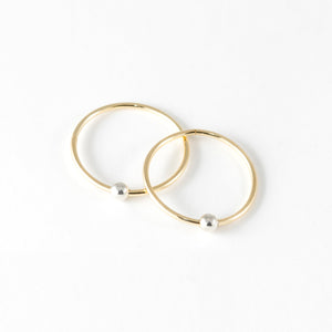 10k Yellow Gold Hoop Earrings – 15mm Sleeper – Medium
