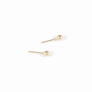 Ball Stud Earrings – 14k Yellow Gold – Small - 2.5 mm
