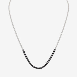 Loop Necklace - Black Oxidized Silver & Silver Sterling - 24