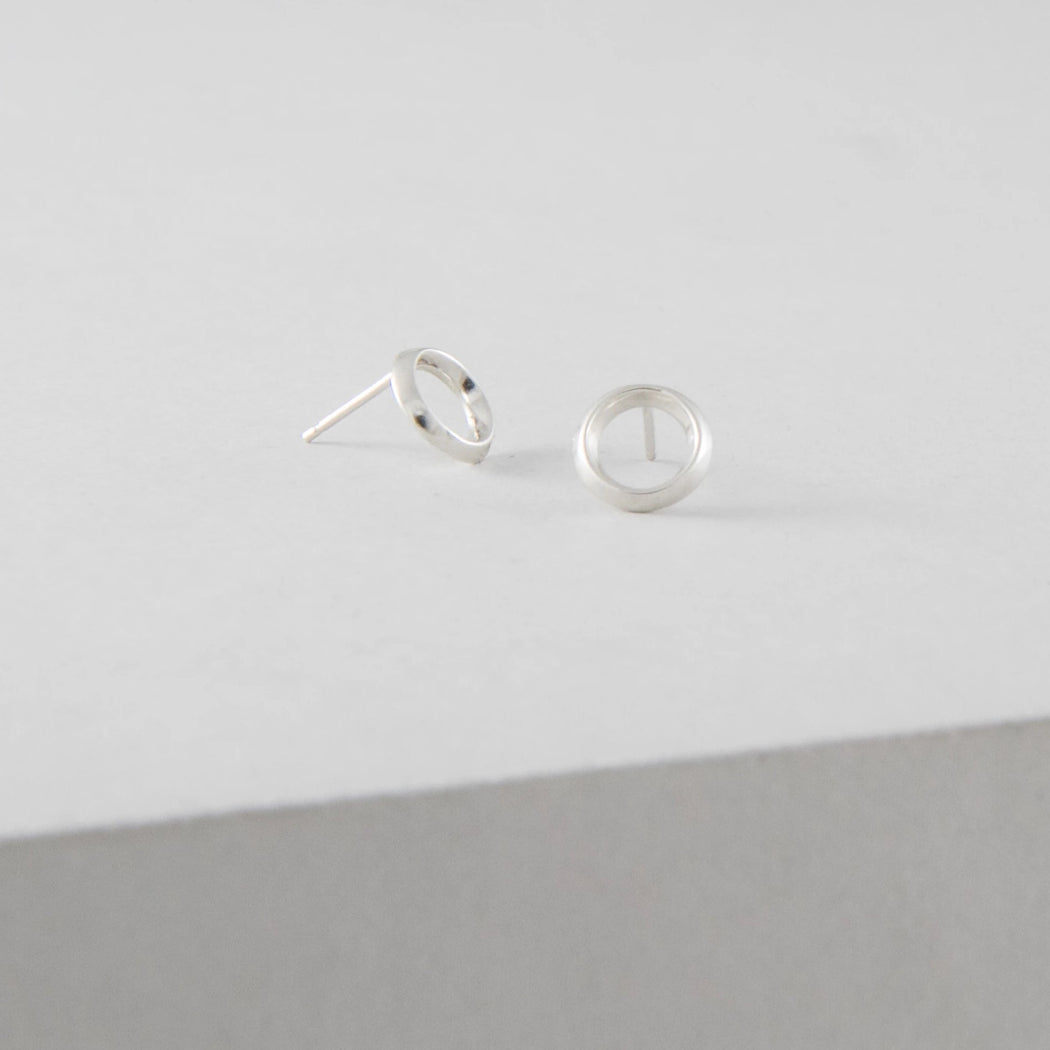 Mini Halo Earrings – Brass or Silver - Camillette