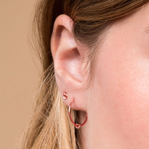 Boucles d'oreilles anneaux dormeuses Prélude - Or Rose 10k